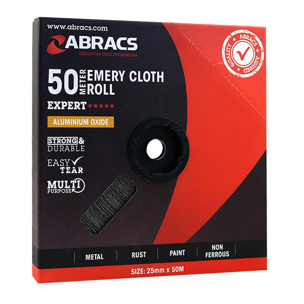 Abracs Emery Cloth Roll - Blue 50Mm X 50M P80
