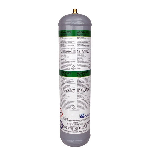 Mig Welder - Argon/CO2 Disposable Cylinder 0.95 LITRE/176G 14% CO2 86% ARGON
