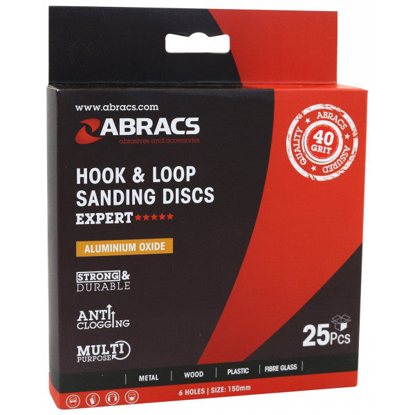 ABRACS Sanding Discs H&L 6 Holes 150mm P80
