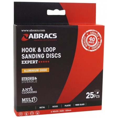 ABRACS Sanding Discs H&L 6 Holes 150mm P60