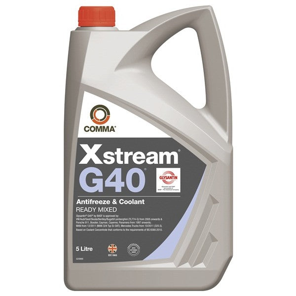 Comma Xstream G40 Antifreeze & Coolant - Ready To Use - 5 Litre