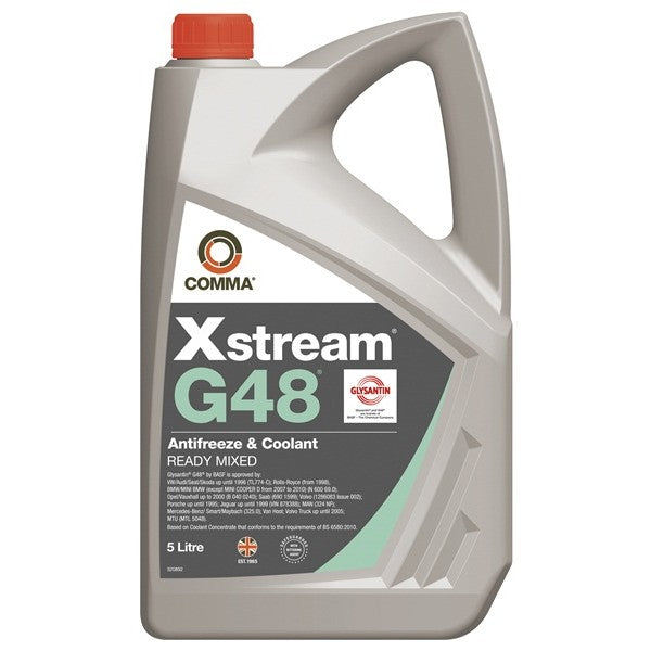 Comma Xstream G48 Antifreeze & Coolant - Ready To Use - 5 Litre
