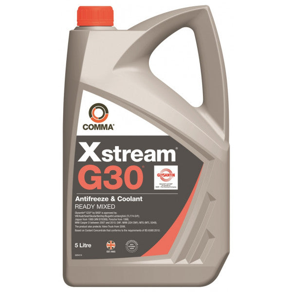 Comma Xstream G30 Antifreeze & Coolant - Ready To Use - 5 Litre