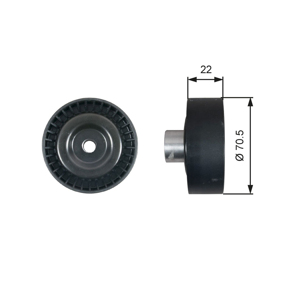 Deflection/Guide Pulley, V-ribbed belt - T36611