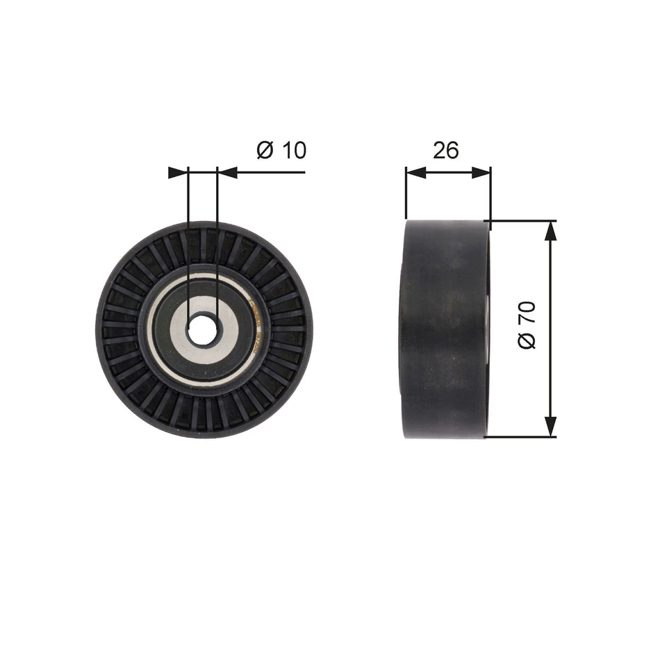 Deflection/Guide Pulley, V-ribbed belt - T36393