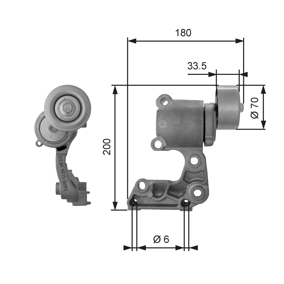 Belt Tensioner, V-ribbed belt - T38410