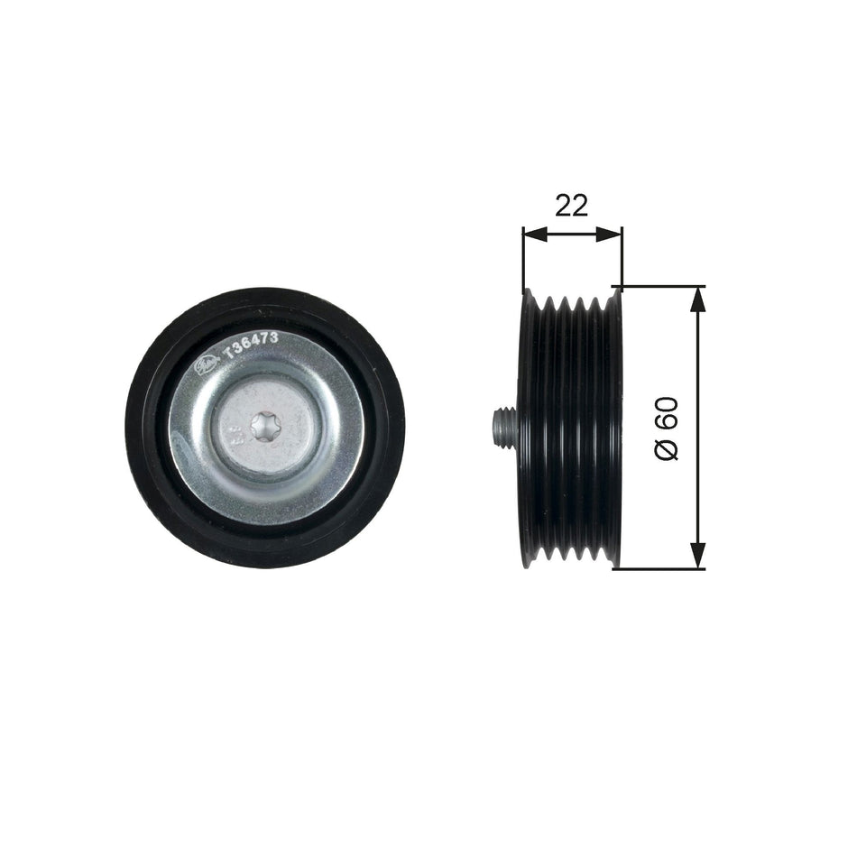 Deflection/Guide Pulley, V-ribbed belt - T36473