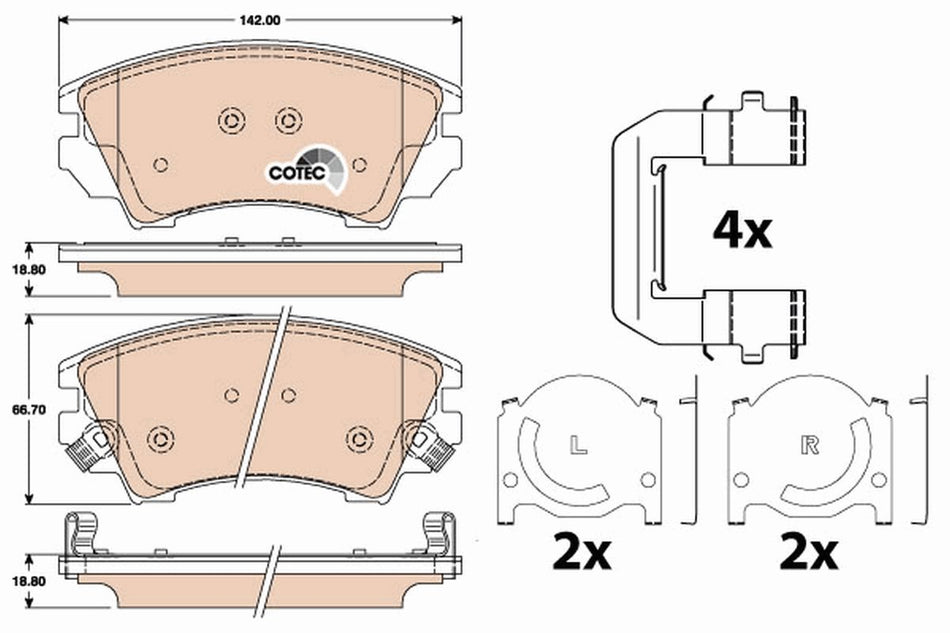 Brake Pad Set, disc brake - GDB1783