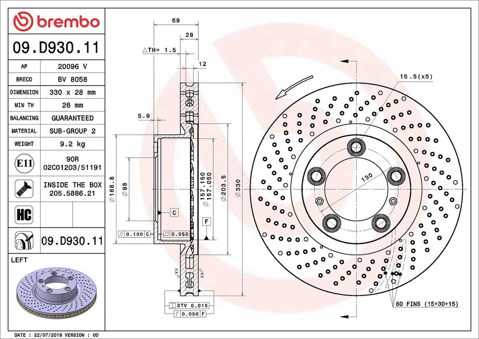 Brake Disc - 09.D930.11