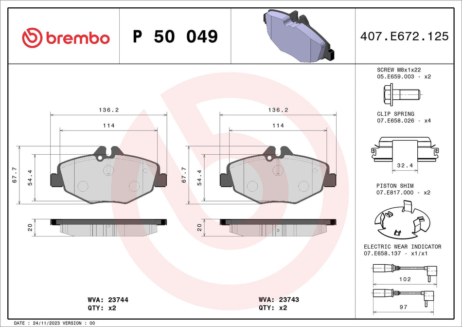 Brake Pad Set, disc brake - P 50 049