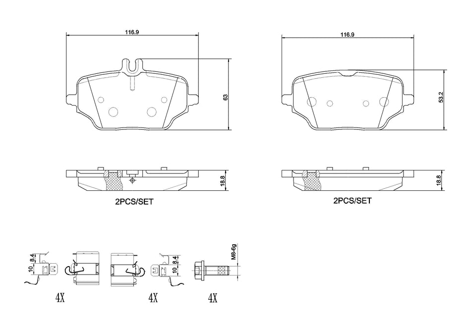 Brake Pad Set, disc brake - P 50 162