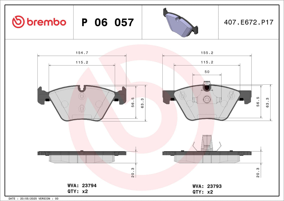 Brake Pad Set, disc brake - P 06 057