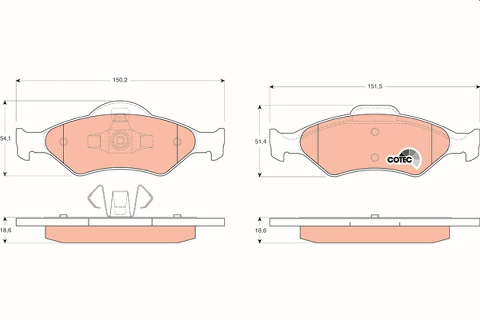 Brake Pad Set, disc brake - GDB1418