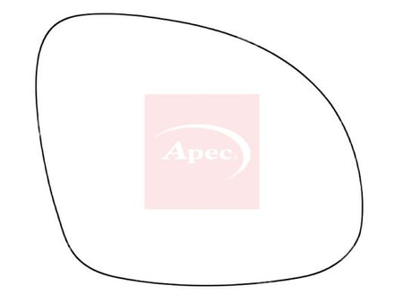 APEC Replacement Stick-On Standard Vehicle Mirror Glass RHS