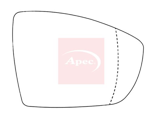 APEC Replacement Stick-On Standard Vehicle Mirror Glass RHS