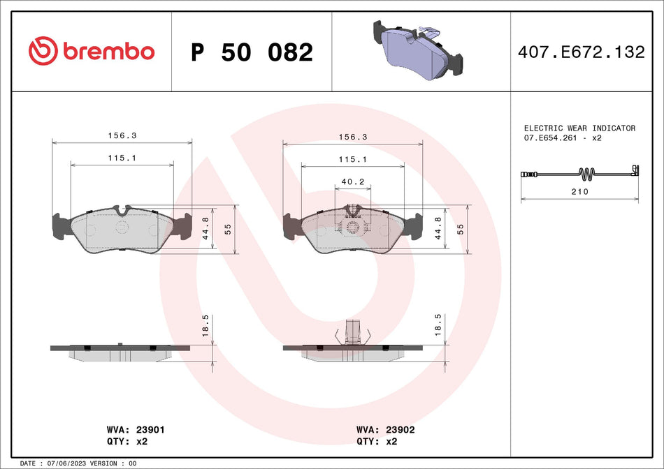 Brake Pad Set, disc brake - P 50 082